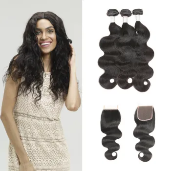 VIYA 9A Brazilian Body Wave Virgin Hair Bundle Deals Unprocessed 3 pcs with Closure Brazilian Virgin Hair With Closure