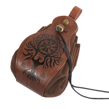 Medieval Leather Drawstring Bag - Coin Purse and DND Dice Storage