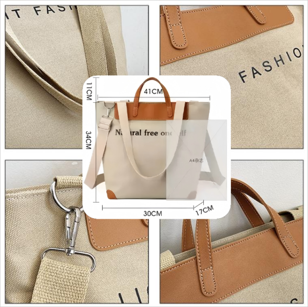 2025年の女性の長い肩のキャンバスショッピングバッグ 2025 women long shoulder canvas shopping bag