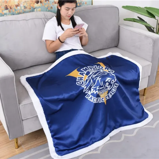 Adult multi-functional thickened cape blanket double print polyester luxury winter shawl