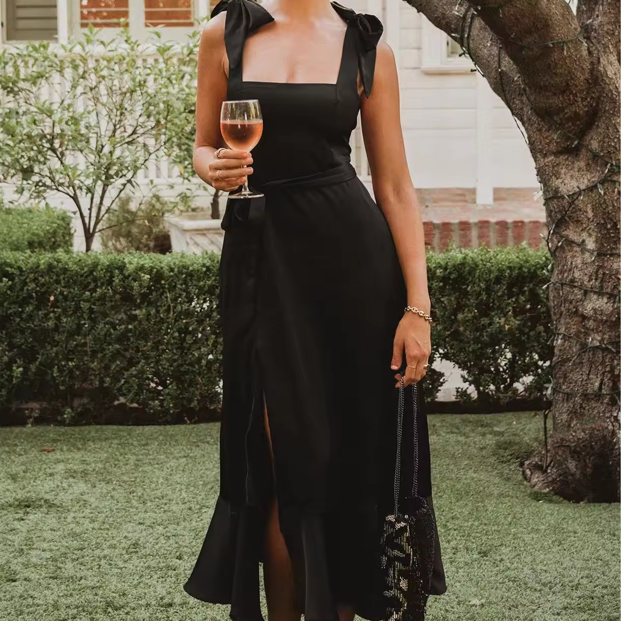Summer Sleeveless Ruffle Midi Dress