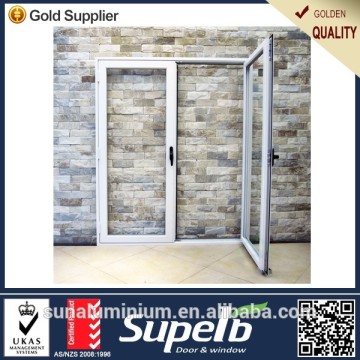 White color design for aluminum casement window with customized glass