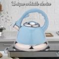 Sky Blue Mirror Stainless Steel Whistling Stovetop Teapot