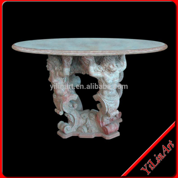 Beautiful stone marble table carving with children statue (YL-S081)
