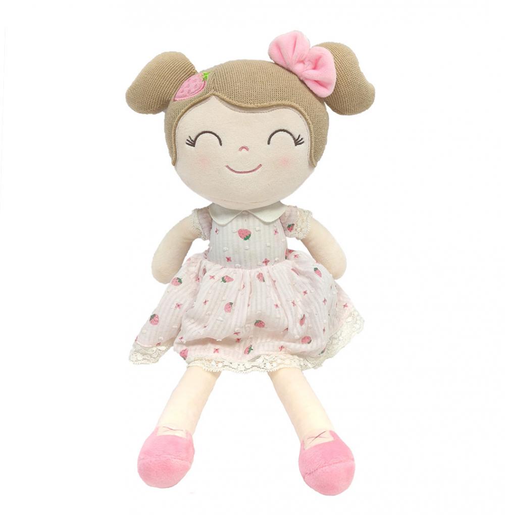 Pink dress Cute little girl stuffed animal