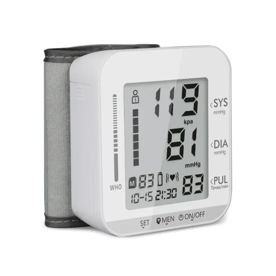Smart Watch Blood Pressure Monitoring Wrist Sphygmomanometer Digital Blood Pressure Monitor  251A  All white with voice