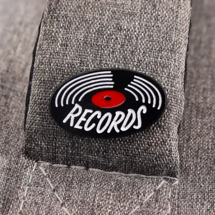 Retro Flower Gramophone Enamel Pin