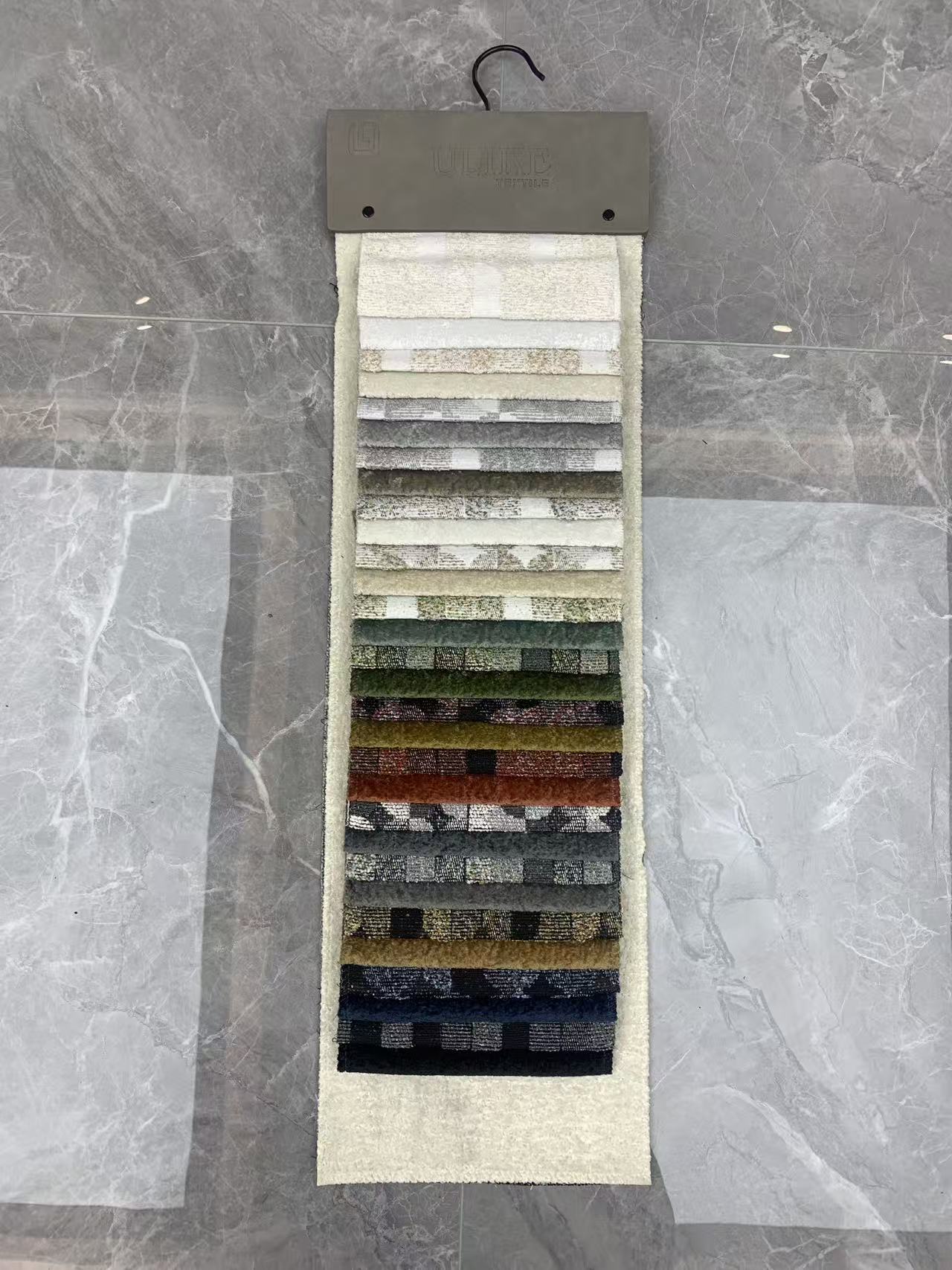 Geometric Patchwork Chenille Fabric Velvet Upholstery Fabric