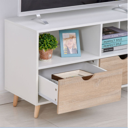 TV Stand Furniture TV Stand Media Unit Cabinet With Shelves Drawers Supplier