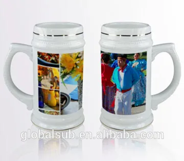 22OZ Golden Rim Sublimation Ceramic Beer Mug Barware