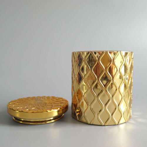 Airtight Gold Glass Candle Jar