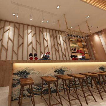 Japanese Style Restaurant 3D Design and Catering Equipment Layout