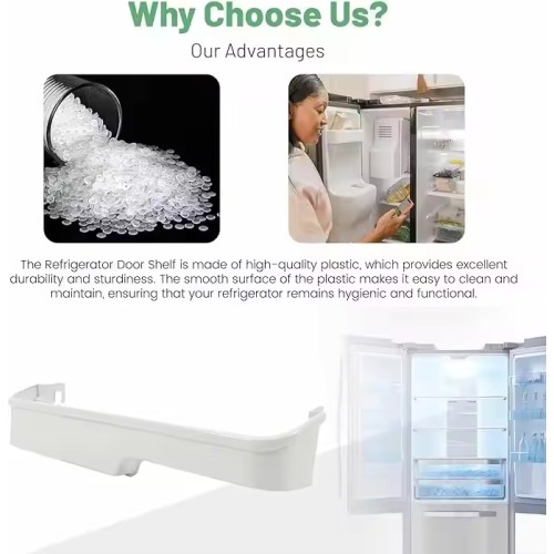 Refrigerator Door Bin Shelf White ABS Plastic