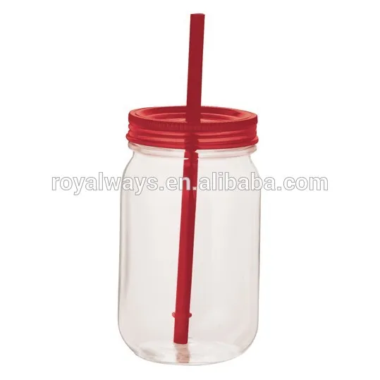 BPA Free 16oz single wall Mason Jar tumbler with straw