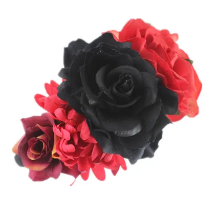 Mexican Floral Headband - Day of the Dead Headband, Rose Flower Crown, Costume Accessory
