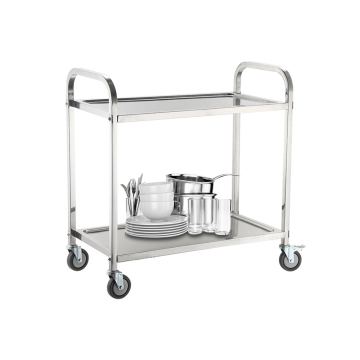 Stainless Steel Food Serving Trolley for Restaurants and Hotels