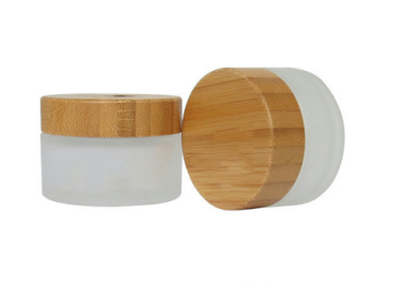 150g hot sale bamboo cap square glass jar