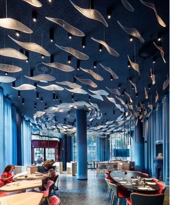 Professional Custom Hotel Large Glass Chandelier - Fish-Shaped Glass Chandelier