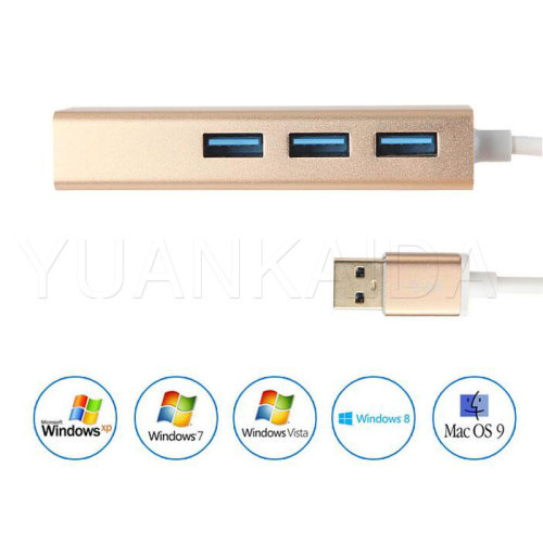 3-Port USB 3.0 HUB RJ45 Ethernet Adapter