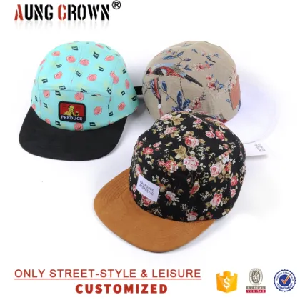 American adult design flower 5 panel hat