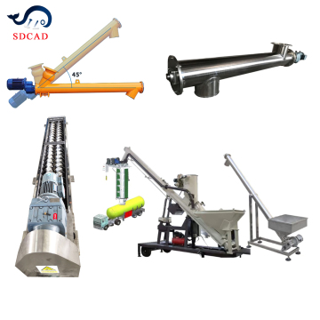 SDCAD Brand Dry Powder Automatic Screw Conveyor for Portland Cement and Crushed Plastic: U-Shaped Design