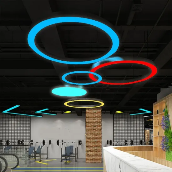60mm RGB LED Round Hanging Ceiling Light with 0-10V Dimming - Decorative Circular Pendant Lamp