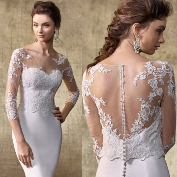 Lace Wedding Cape: Sheer Back Bolero Shawl for Brides
