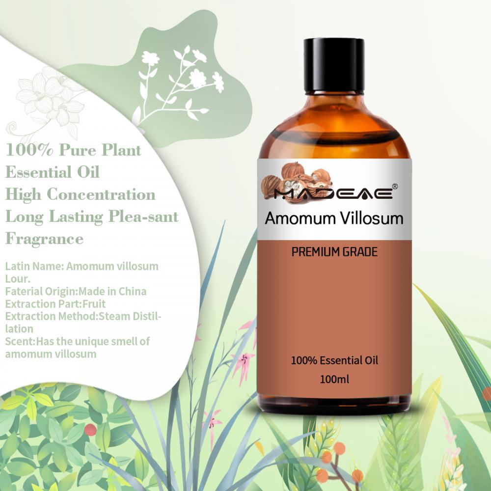 Herbal fructus amomi aceite de masaje natural difusores a granel amomum villasum óleo esencial