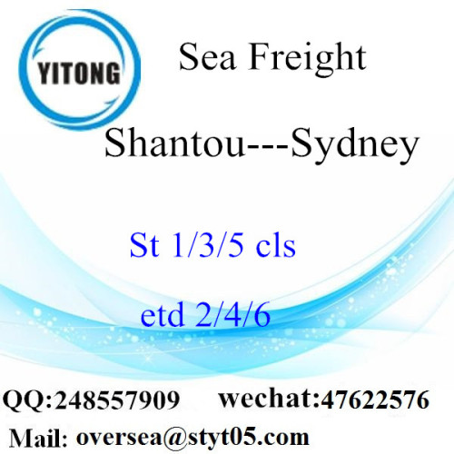 Consolidation LCL de Shantou Port à Sydney