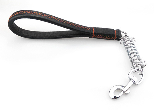 Short Dog Leash with Shock Absrber Short Pull Leather Dog Leashes