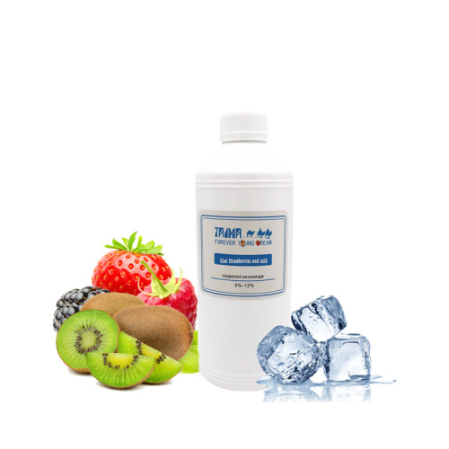 Konsentrasi buah cairan rasa stroberi yang digunakan untuk e-liquid