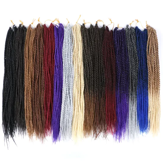 Senegalese Twist Black Crochet Braids: Pre-Looped Mini Twists with Heat Resistant Fiber - Synthetic Hair Extensions