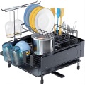 2 Tier Iron With Powder Coating Dish Rack Large Capacity 2 Tier Dish Drainer Rack Manufactory
