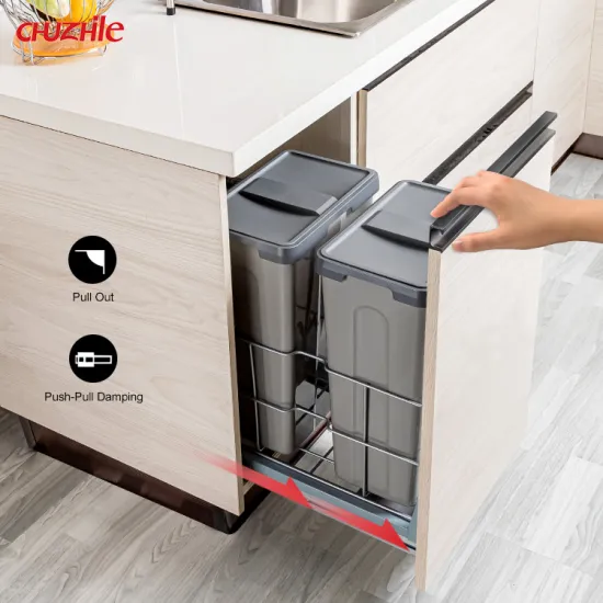 Iron and PP Plastic Grade Guarantee Kitchen Classification Waste Bin