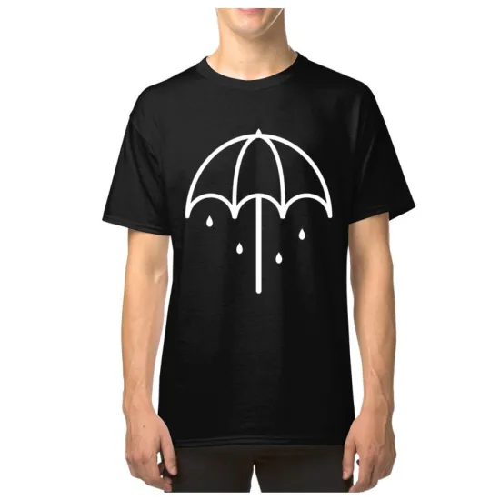 True Friends Men T-shirts Bring Me The Horizon BMTH Tops T Shirt Umbrella Print O-Neck Simple Design 100% Cotton Fabric Tshirt