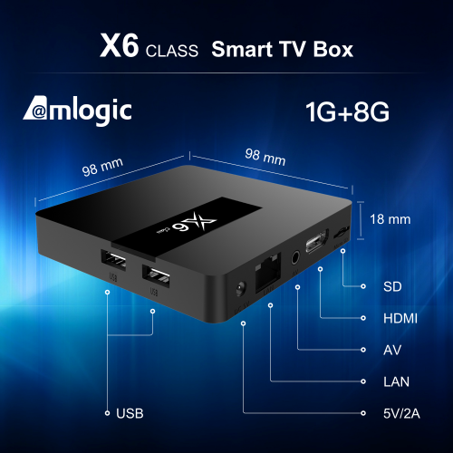X6 Class Android TV box 4K 1G 8G