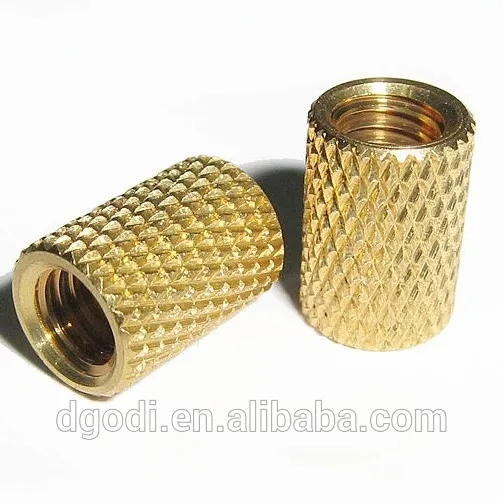 brass knurled insert nut for plastic with m8 thread