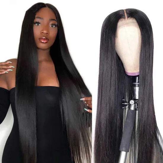 13X6X1 HD Transparent Lace Frontal Wigs Natural HD Film Thin Lace Closure Wig 30 Inch Peruvian Virgin Straight Human Hair Wig