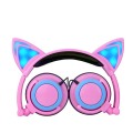 Headphone musik stereo kabel telinga kucing yang populer