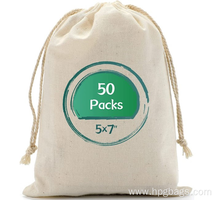 drawstring jewelry packaging cotton pouch