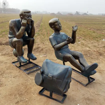 Fiberglass boy sculpture