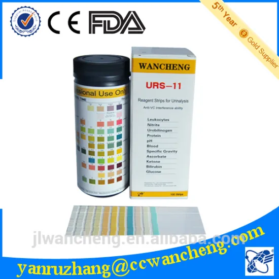 11 parameters dry chemical urine strips