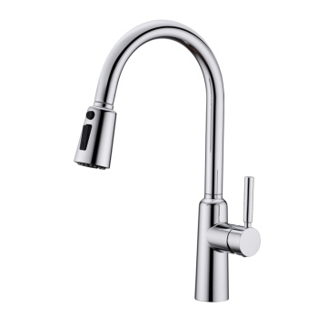 Modern High Flow Pull-Out Kitchen Faucet with Waterfall Style and 360 Degree Rotation