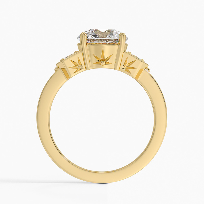 แหวนเพชรแล็บเพชรเยลโลว์โกลด์ 18K สีเหลืองทอง 18K