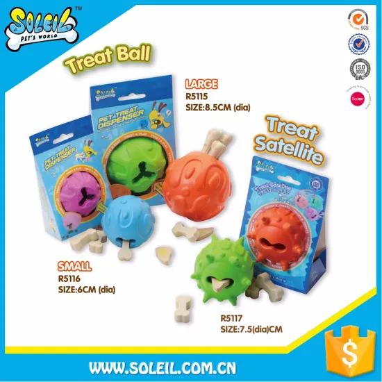 Unique Dog Food Dispenser Design Durable Rubber Toy Dog Ball