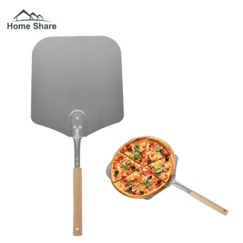 14 Inch Pizza Baking Tools Detachable Sliver Aluminum Alloy Pizza Shovel With Wooden Handle