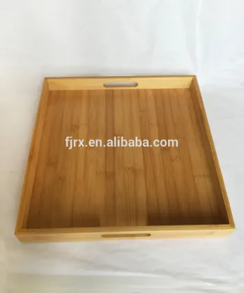 durable bamboo serving trays with handle