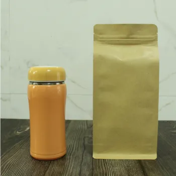 250g flat bottom kraft paper bag with middle zipper