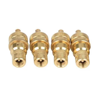 High-Quality Brass Tuff Stuff Tire Deflator Kit - 4 Items with Bag