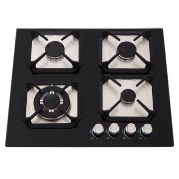 Black Glass Gas Cooker 4 Plate